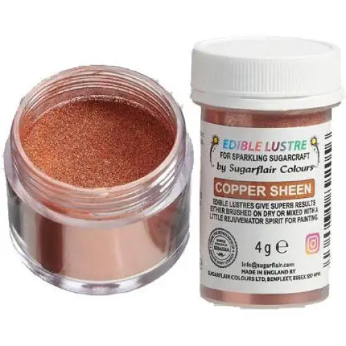 15 brillante Sugarflair Edible Lustre - Glanz-Puderfarben - Copper Sheen - Lebensmittelfarben Sugar Sweet Kitchen