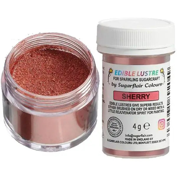 15 brillante Sugarflair Edible Lustre - Glanz-Puderfarben - Sherry - Lebensmittelfarben Sugar Sweet Kitchen