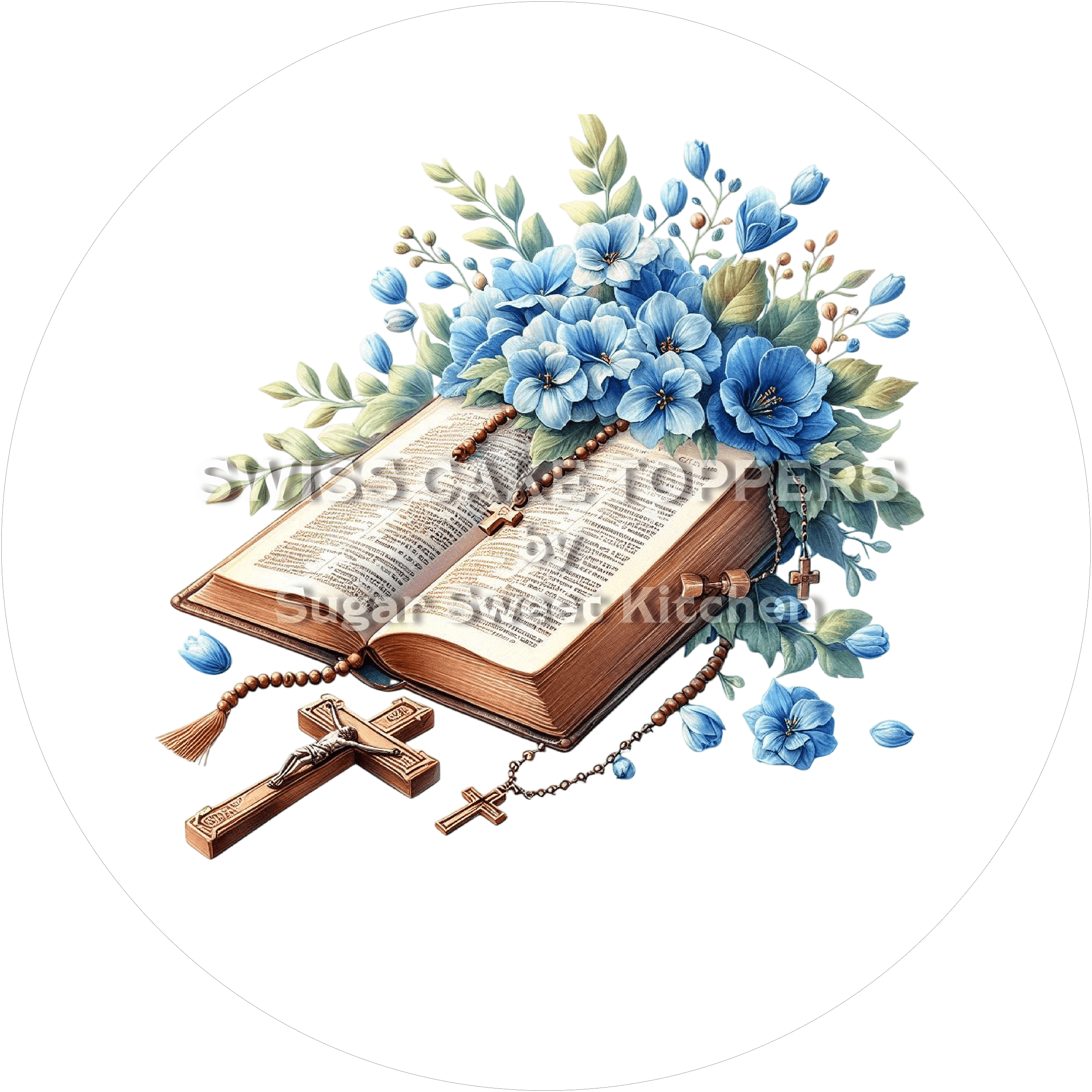 Christlicher Tortenaufleger - Taufe8 - personalisierbar - Fondant- Torten- & Cupcakeaufleger Sugar Sweet Kitchen