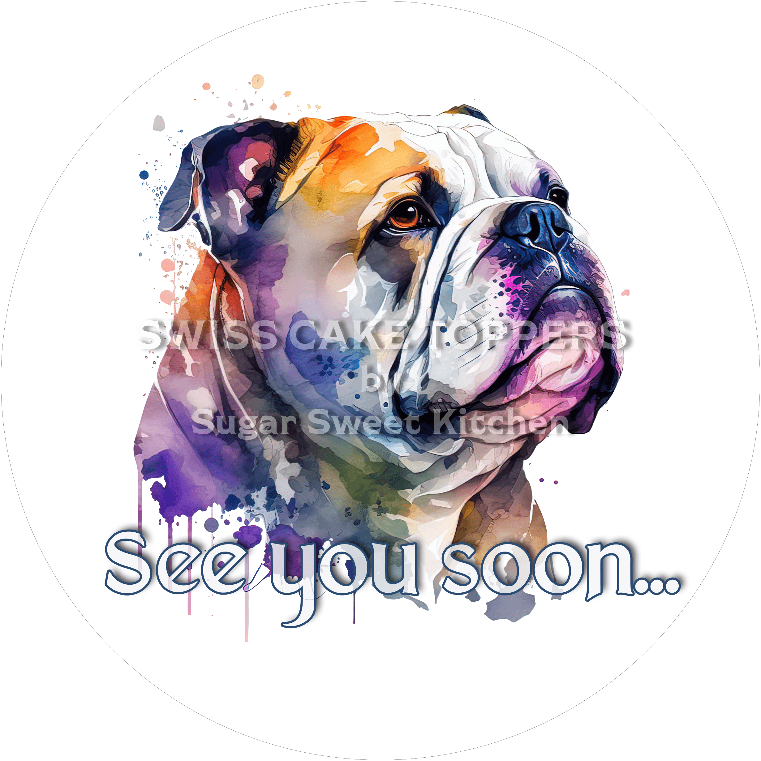 Abschieds Tortenaufleger Dog2 - personalisierbar - Fondant- Torten- & Cupcakeaufleger Sugar Sweet Kitchen