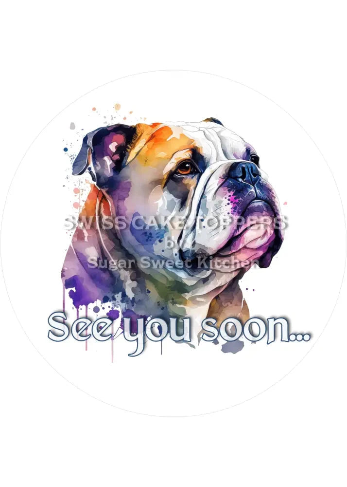 Abschieds Tortenaufleger Dog2 - personalisierbar - Fondant- Torten- & Cupcakeaufleger Sugar Sweet Kitchen