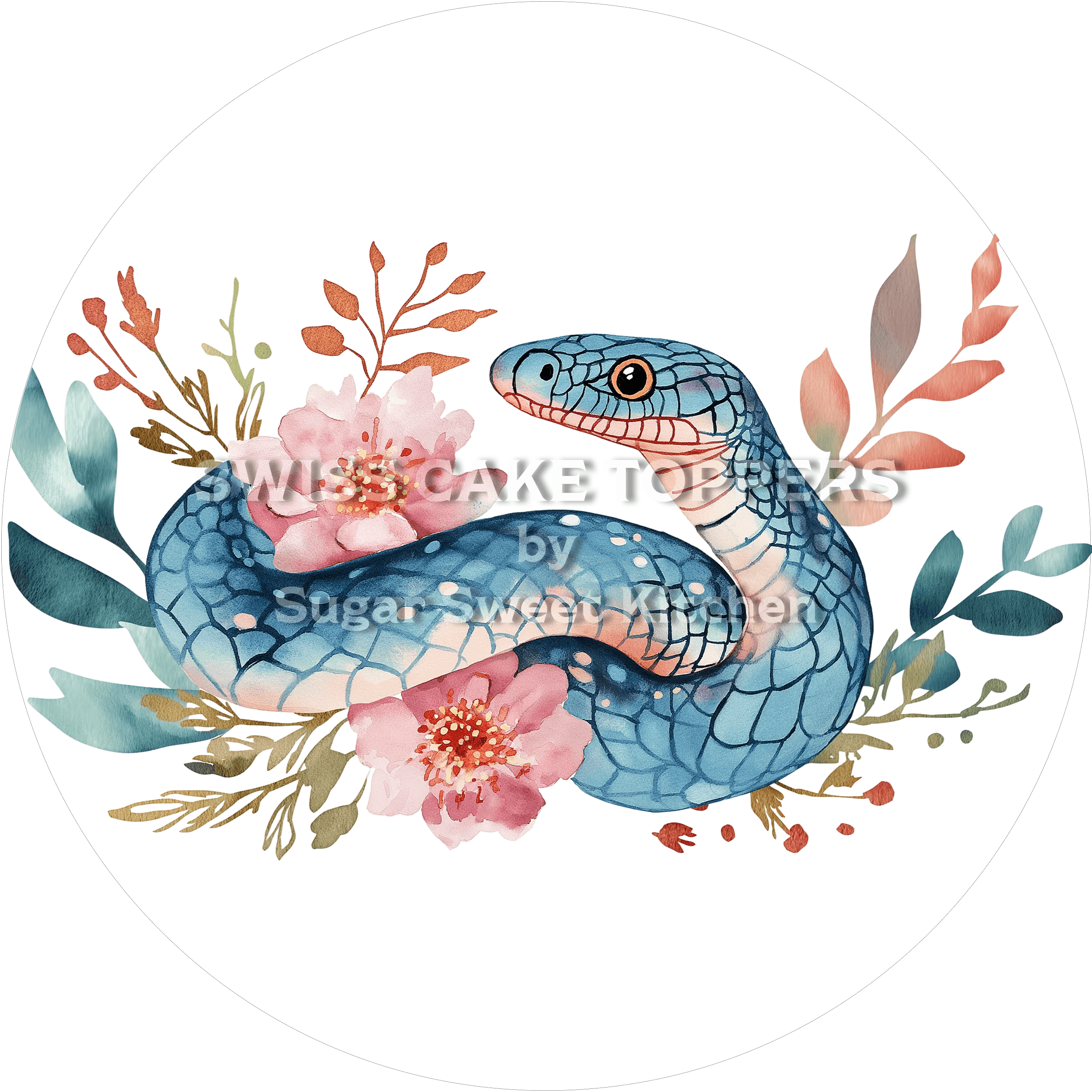 Auffallender Schlangen-Tortenaufleger12 - personalisierbar - Fondant- Torten- & Cupcakeaufleger Sugar Sweet Kitchen
