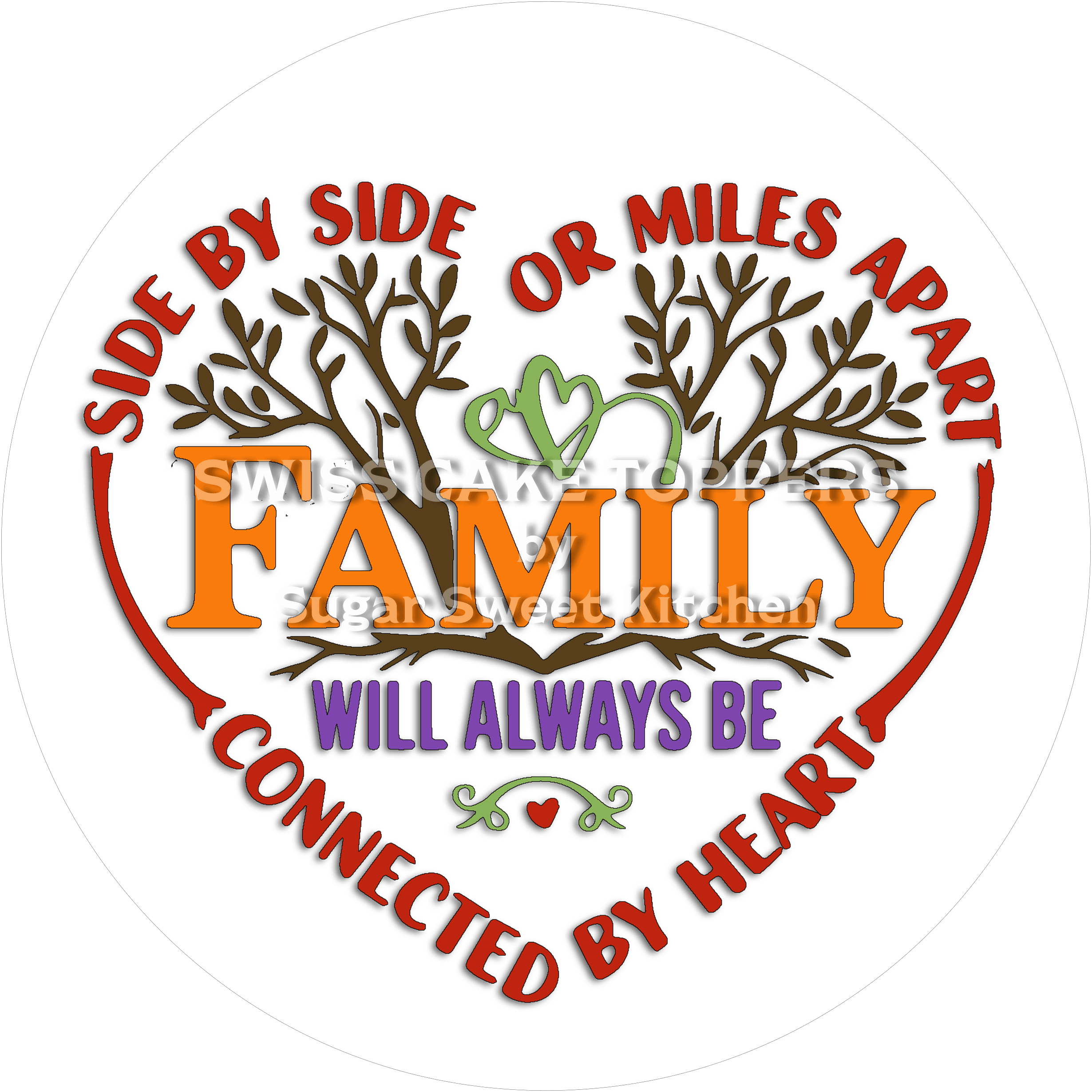 Ausgefallener Tortenaufleger für die Familie5 - personalisierbar - Fondant- Torten- & Cupcakeaufleger Sugar Sweet