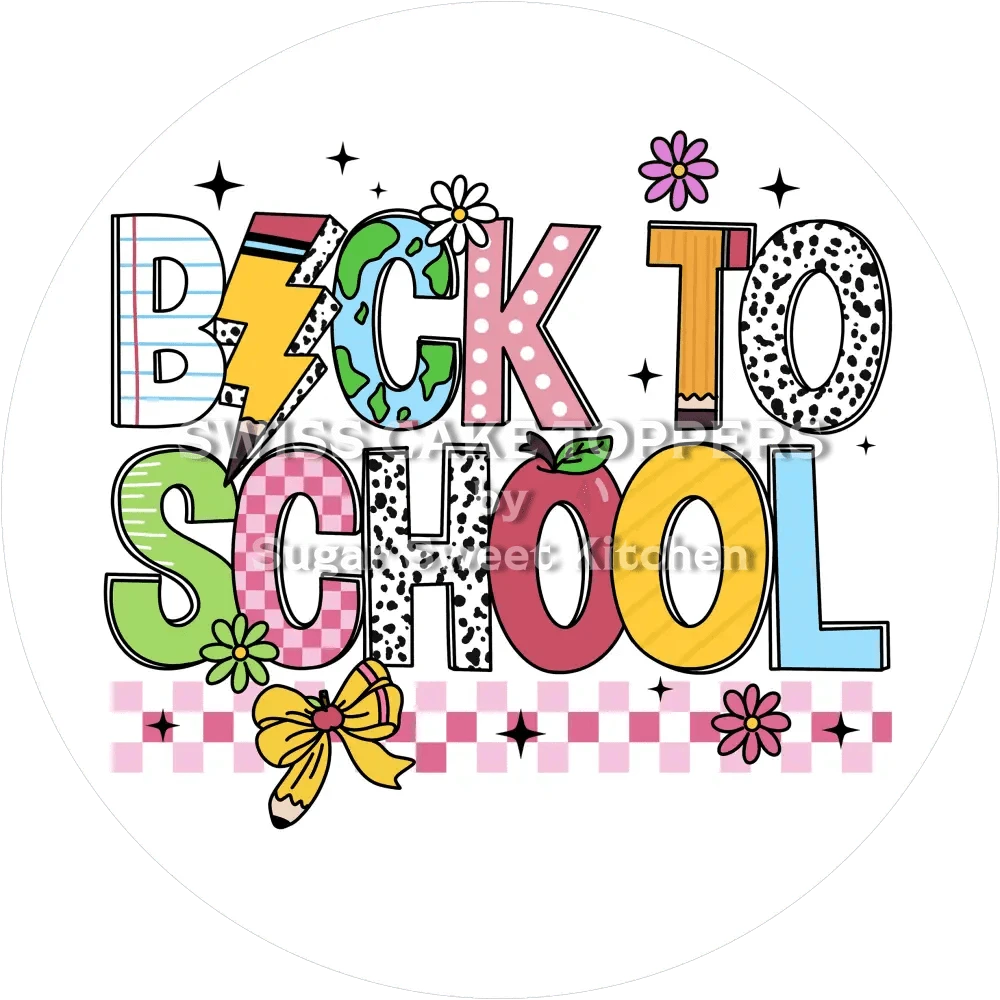 Back to School-Tortenaufleger1 - personalisierbar - Fondant- Torten- & Cupcakeaufleger Sugar Sweet Kitchen