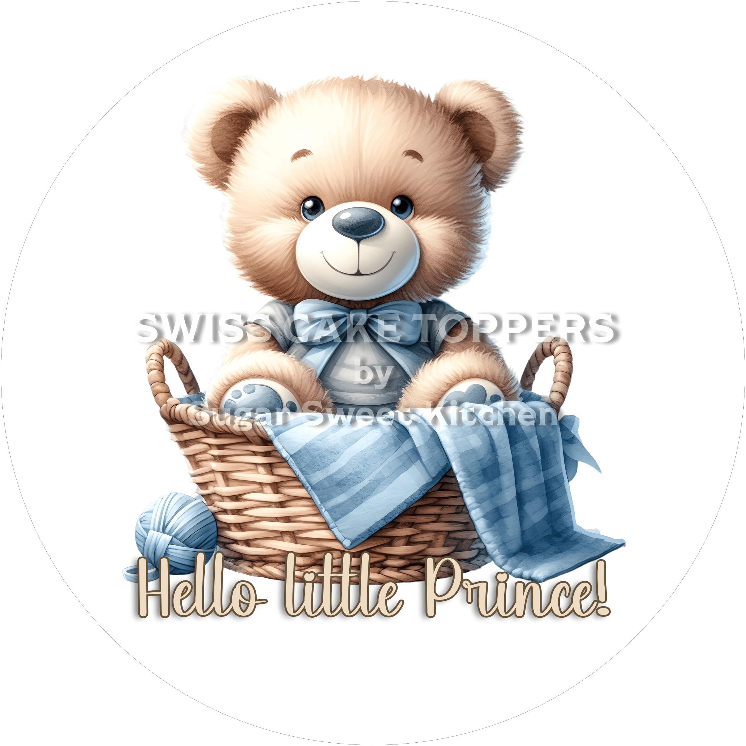 Bärchenhafter Tortenaufleger - It’s a Boy8 - personalisierbar - Fondant- Torten- & Cupcakeaufleger Sugar Sweet Kitchen