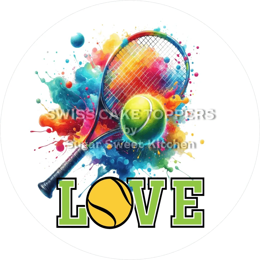 Besonderer Tennis-Tortenaufleger1 - personalisierbar - Fondant- Torten- & Cupcakeaufleger Sugar Sweet Kitchen