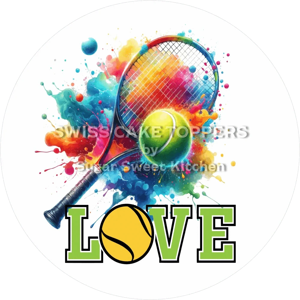 Besonderer Tennis-Tortenaufleger1 - personalisierbar - Fondant- Torten- & Cupcakeaufleger Sugar Sweet Kitchen