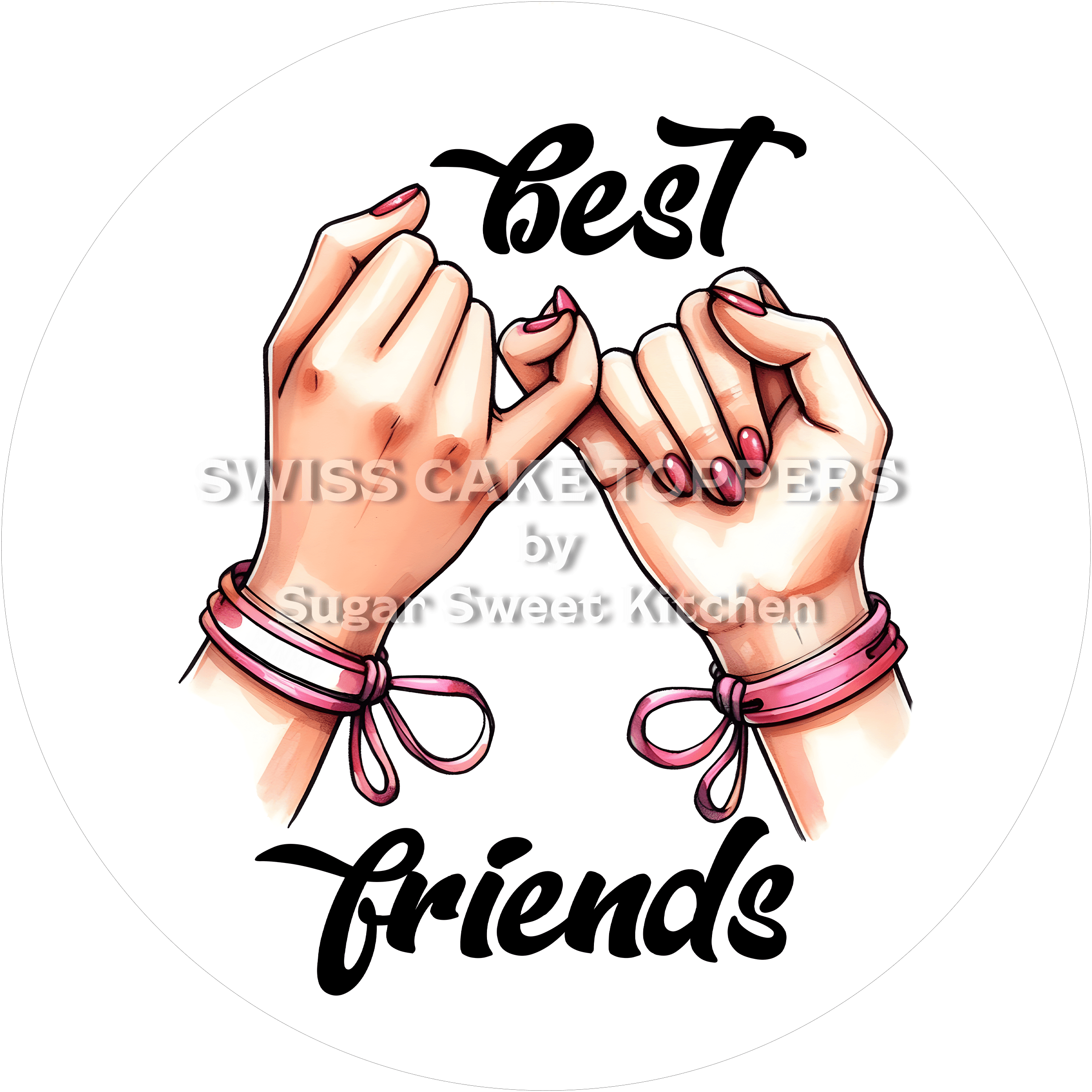 Best Friends-Tortenaufleger - Freunde1 - personalisierbar - Fondant- Torten- & Cupcakeaufleger Sugar Sweet Kitchen