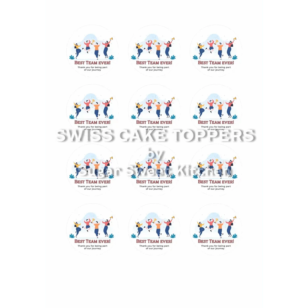 Best Team Ever-Tortenaufleger - Fondant- Torten- & Cupcakeaufleger Sugar Sweet Kitchen