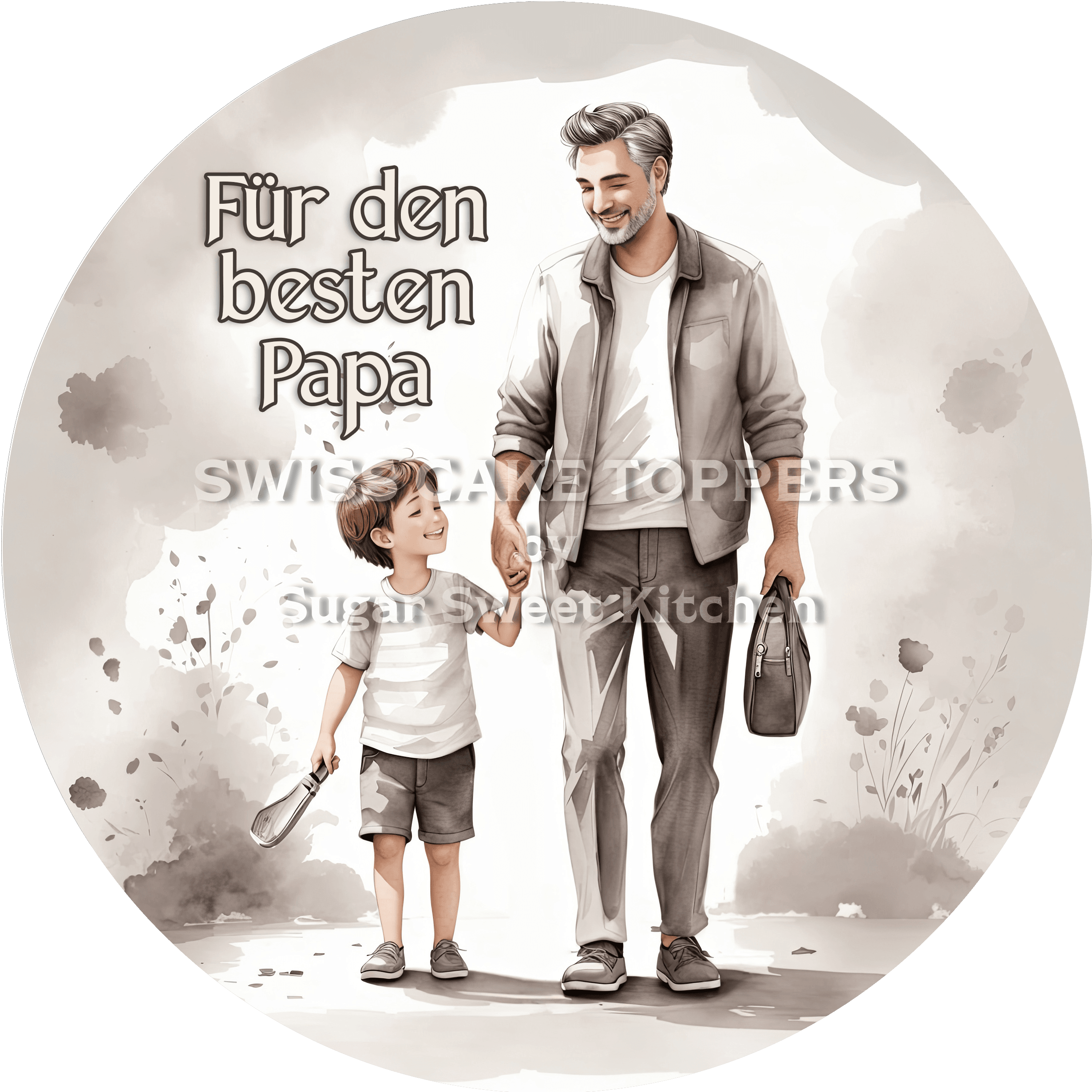Bester Papa-Tortenaufleger zum Vatertag4 - personalisierbar - Fondant- Torten- & Cupcakeaufleger Sugar Sweet Kitchen