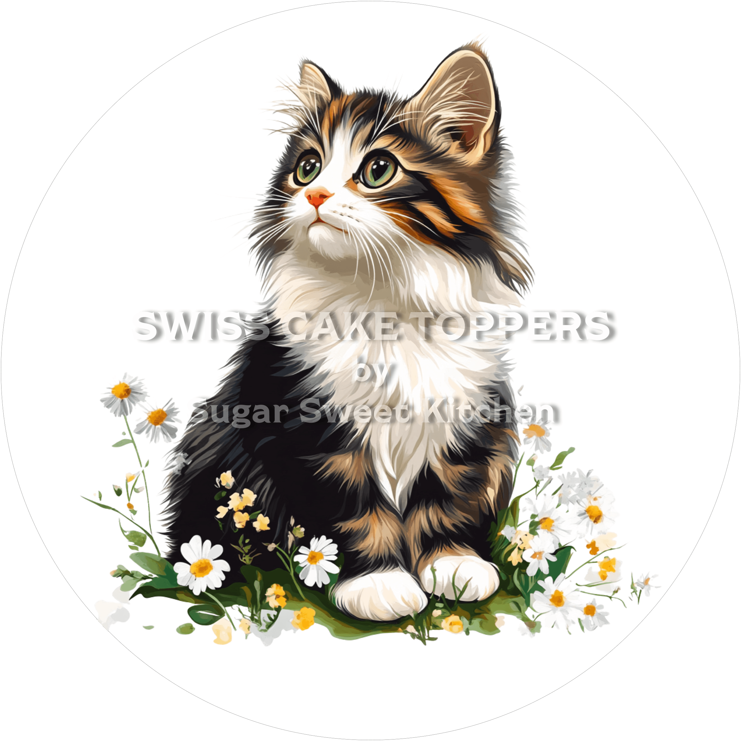 Bezaubernder Katzen-Tortenaufleger13 - personalisierbar - Fondant- Torten- & Cupcakeaufleger Sugar Sweet Kitchen
