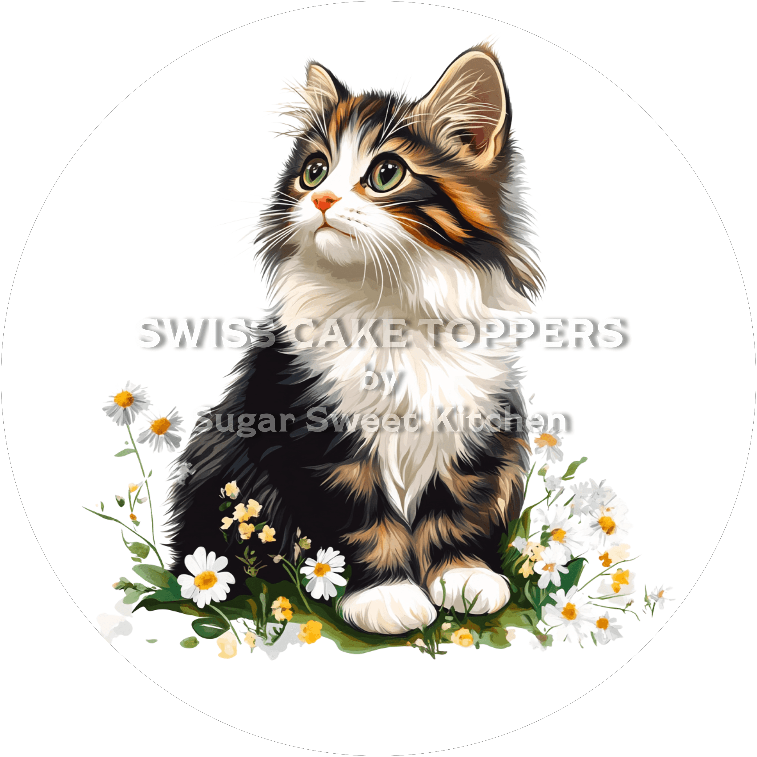 Bezaubernder Katzen-Tortenaufleger13 - personalisierbar - Fondant- Torten- & Cupcakeaufleger Sugar Sweet Kitchen