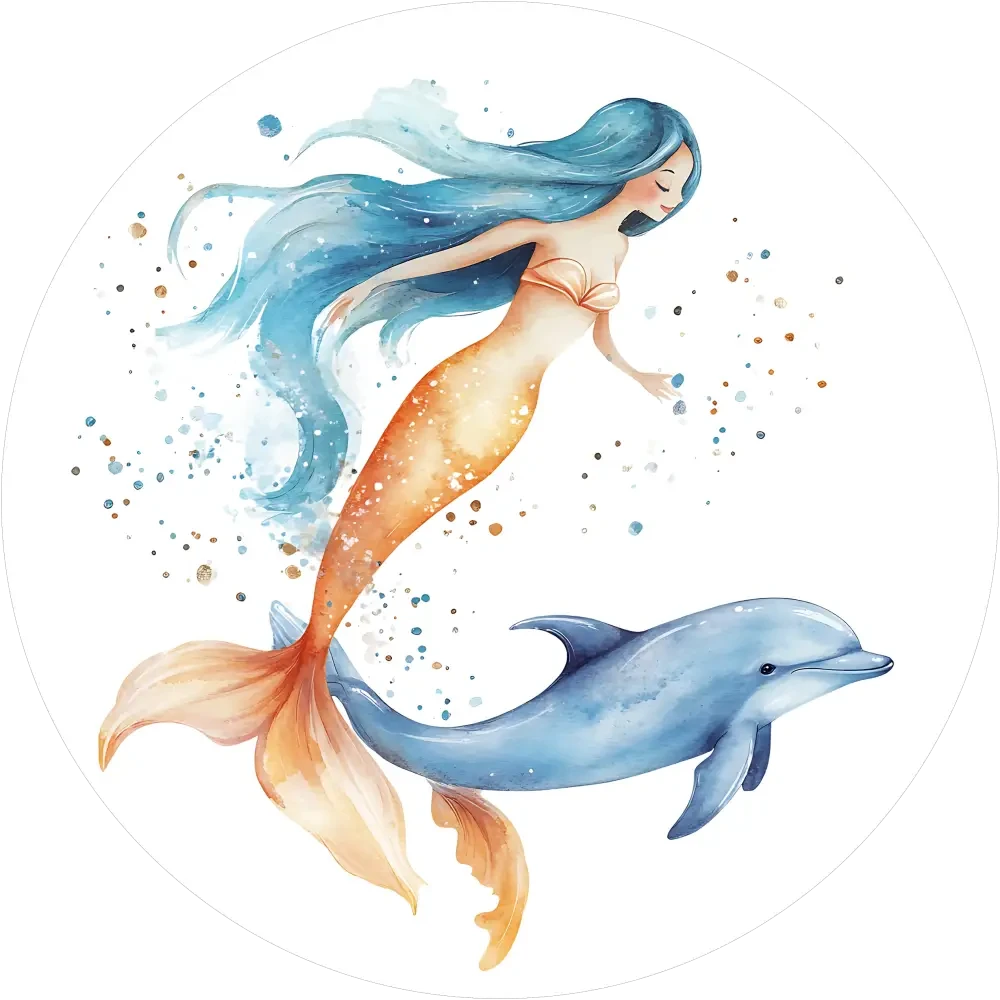 Bezaubernder Mermaid-Tortenaufleger17 - personalisierbar - Fondant- Torten- & Cupcakeaufleger Sugar Sweet Kitchen