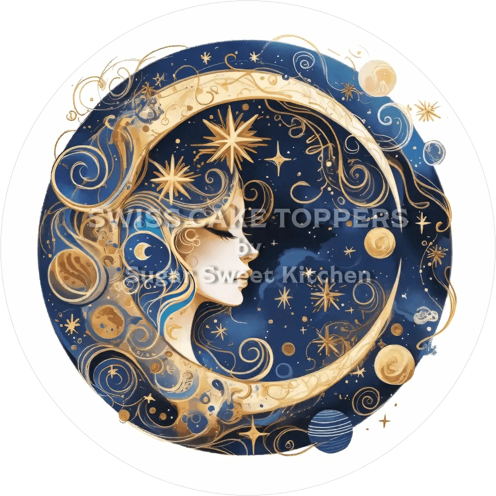 Bezaubernder Mond-Tortenaufleger13 - personalisierbar - Fondant- Torten- & Cupcakeaufleger Sugar Sweet Kitchen