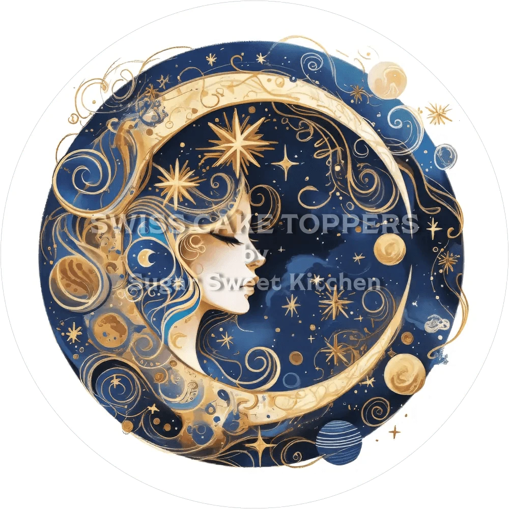 Bezaubernder Mond-Tortenaufleger13 - personalisierbar - Fondant- Torten- & Cupcakeaufleger Sugar Sweet Kitchen