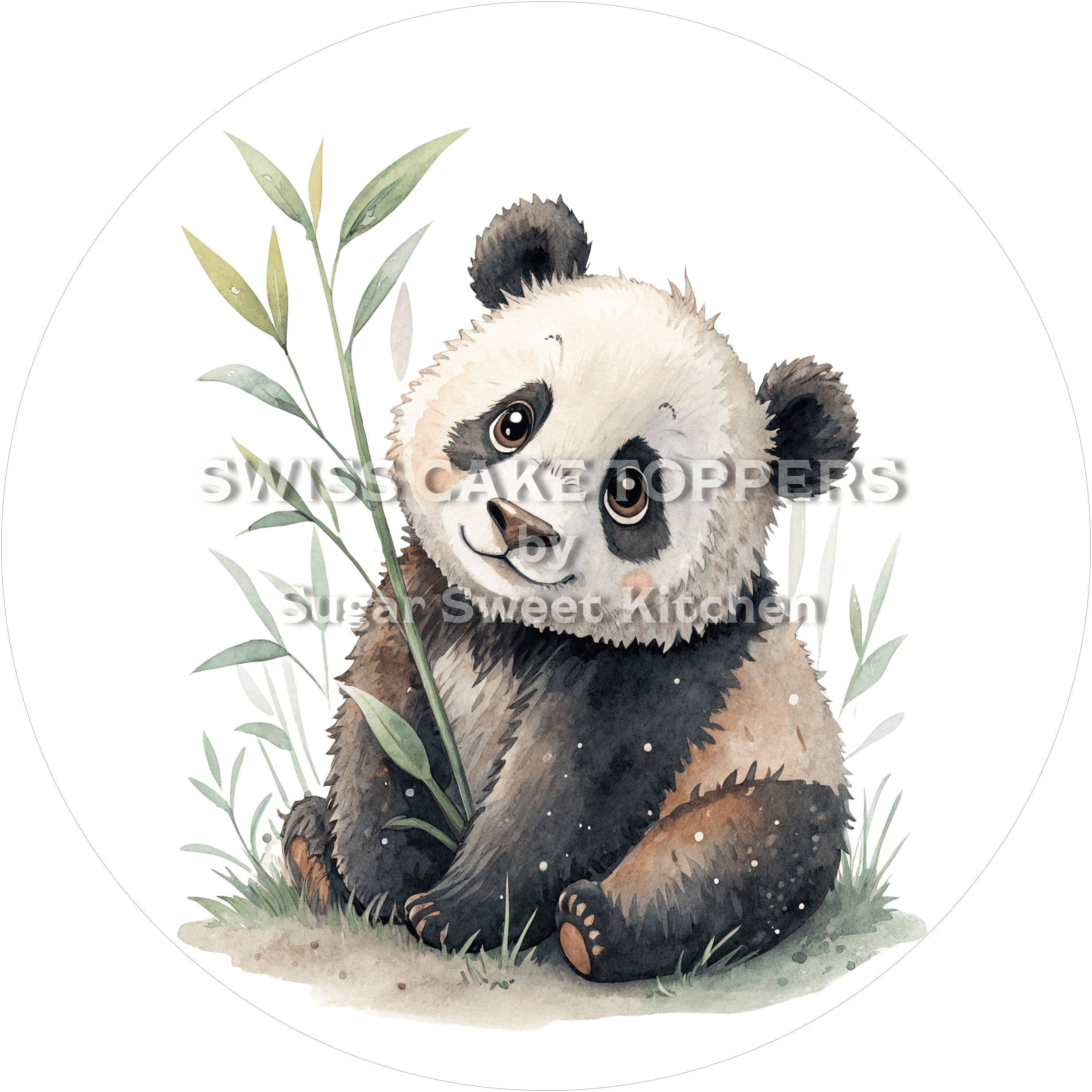 Bezaubernder Panda-Tortenaufleger2 - personalisierbar - Fondant- Torten- & Cupcakeaufleger Sugar Sweet Kitchen
