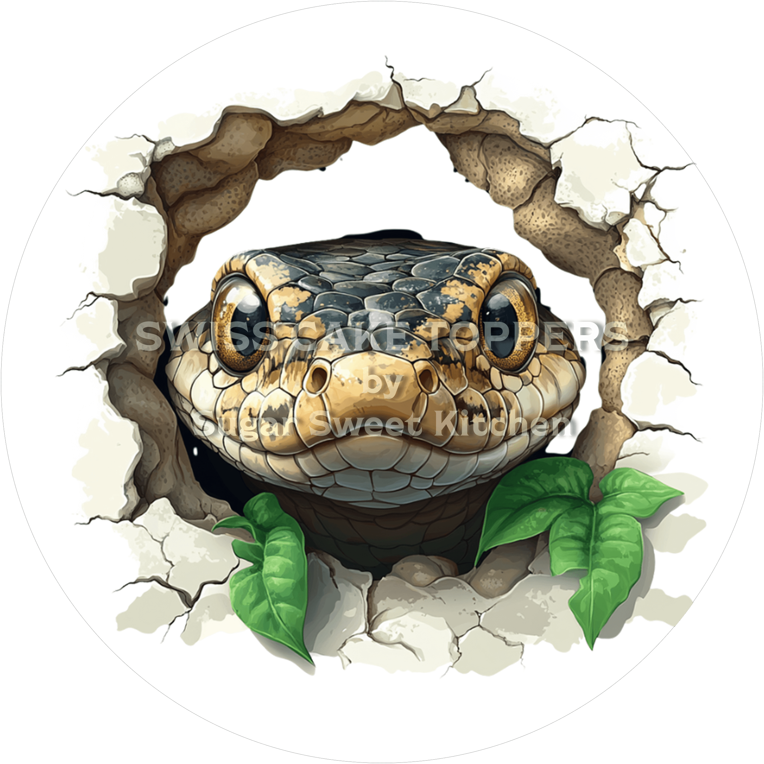 Bezaubernder Schlangen-Tortenaufleger9 - personalisierbar - Fondant- Torten- & Cupcakeaufleger Sugar Sweet Kitchen