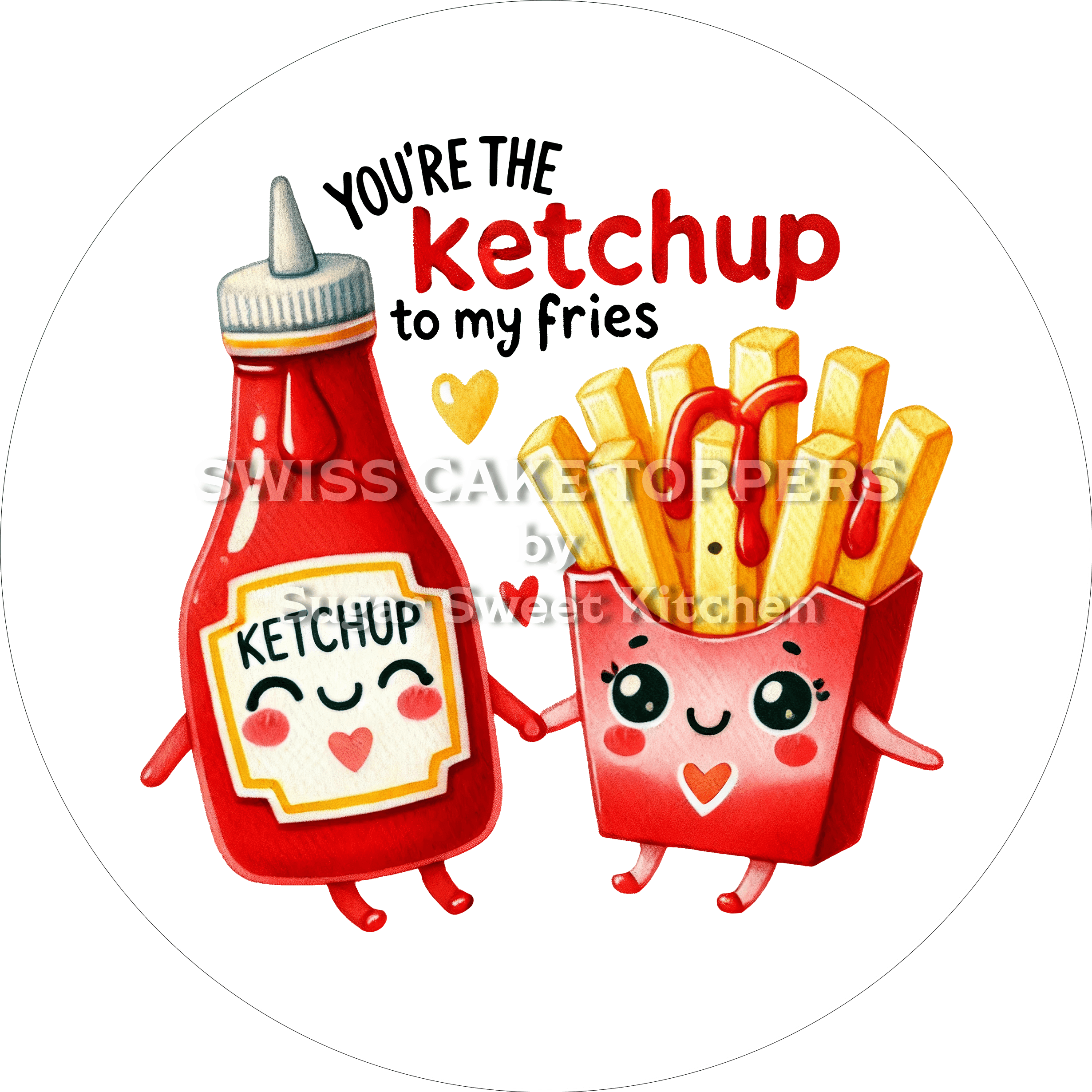 Bezaubernder Valentins- Tortenaufleger LV8 - personalisierbar - Fondant- Torten- & Cupcakeaufleger Sugar Sweet Kitchen