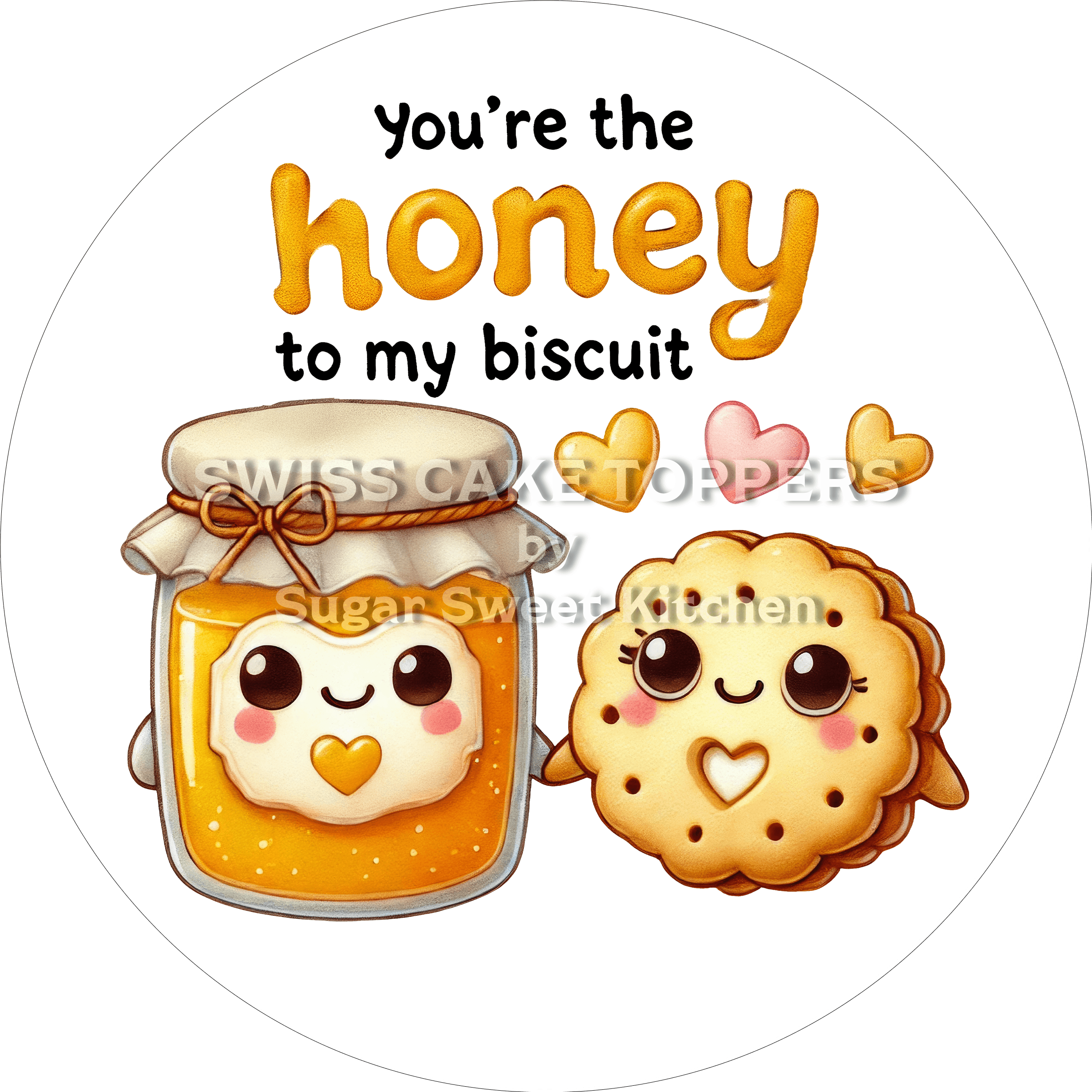 Bezaubernder Valentins- Tortenaufleger LV9 - personalisierbar - Fondant- Torten- & Cupcakeaufleger Sugar Sweet Kitchen