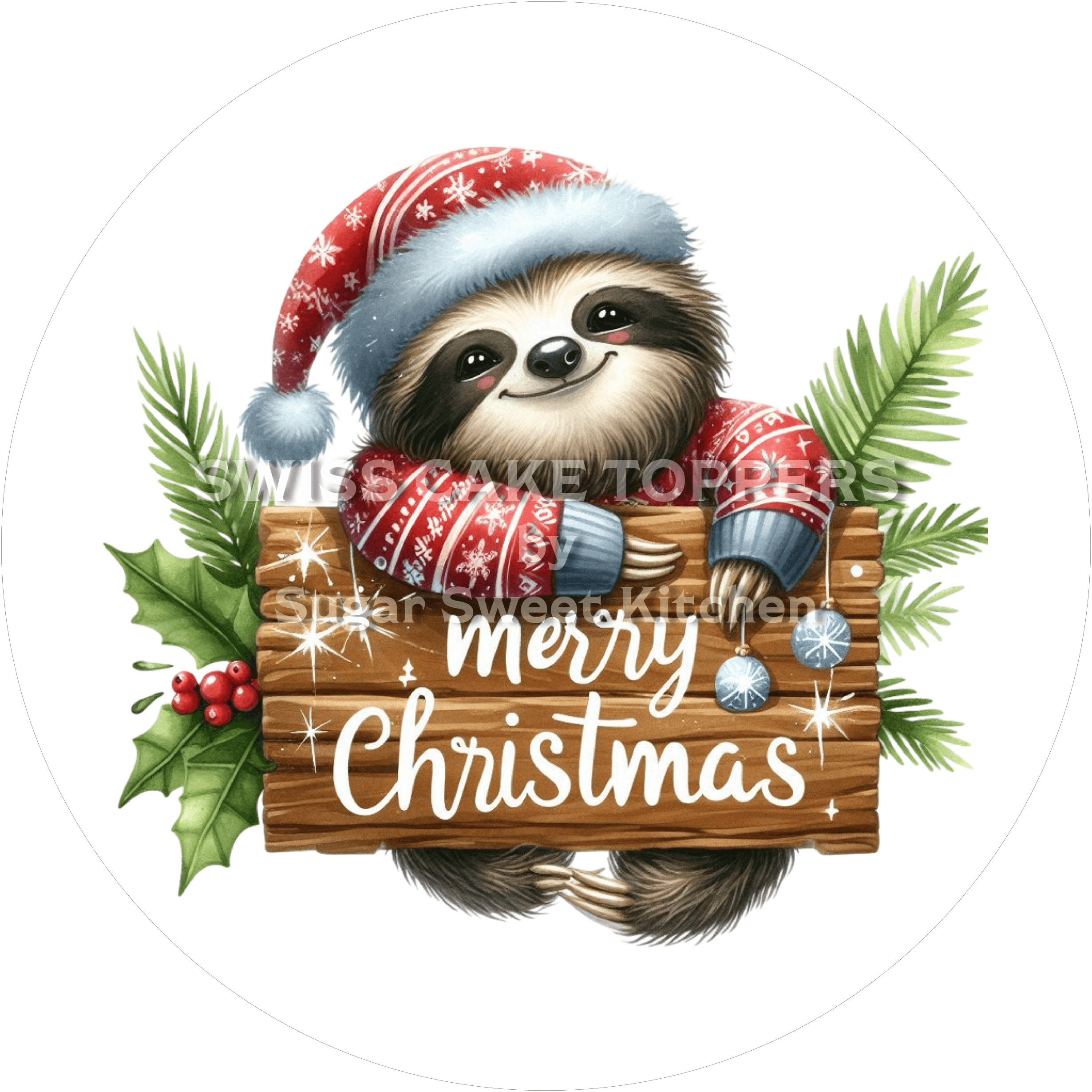 Bezaubernder Weihnachts-Tortenaufleger10 - personalisierbar - Fondant- Torten- & Cupcakeaufleger Sugar Sweet Kitchen