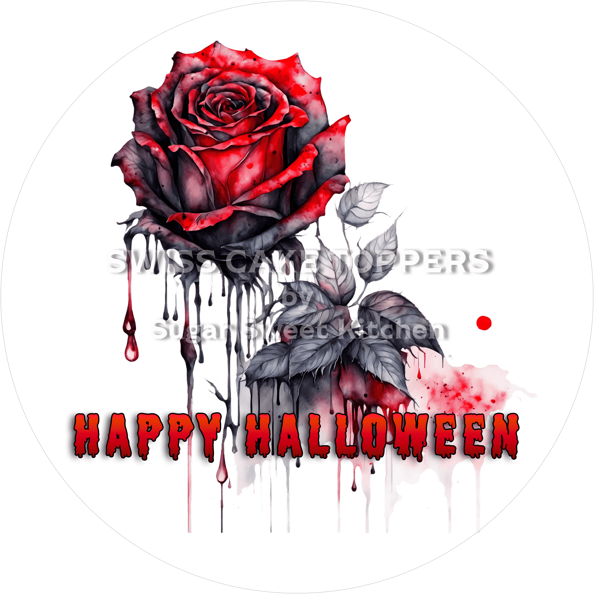 Bloody Halloween-Tortenaufleger12 - personalisierbar - Fondant- Torten- & Cupcakeaufleger Sugar Sweet Kitchen