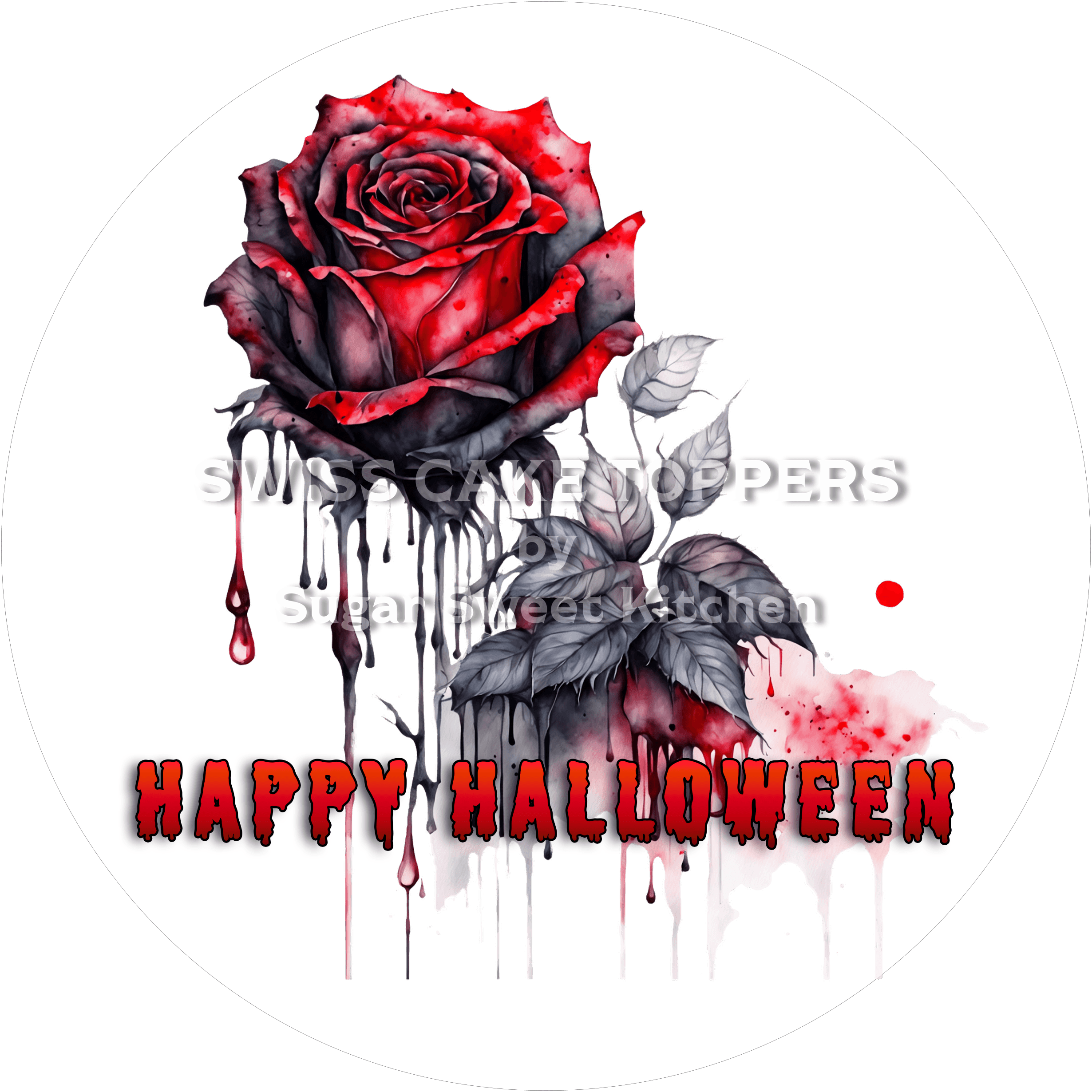 Bloody Halloween-Tortenaufleger12 - personalisierbar - Fondant- Torten- & Cupcakeaufleger Sugar Sweet Kitchen