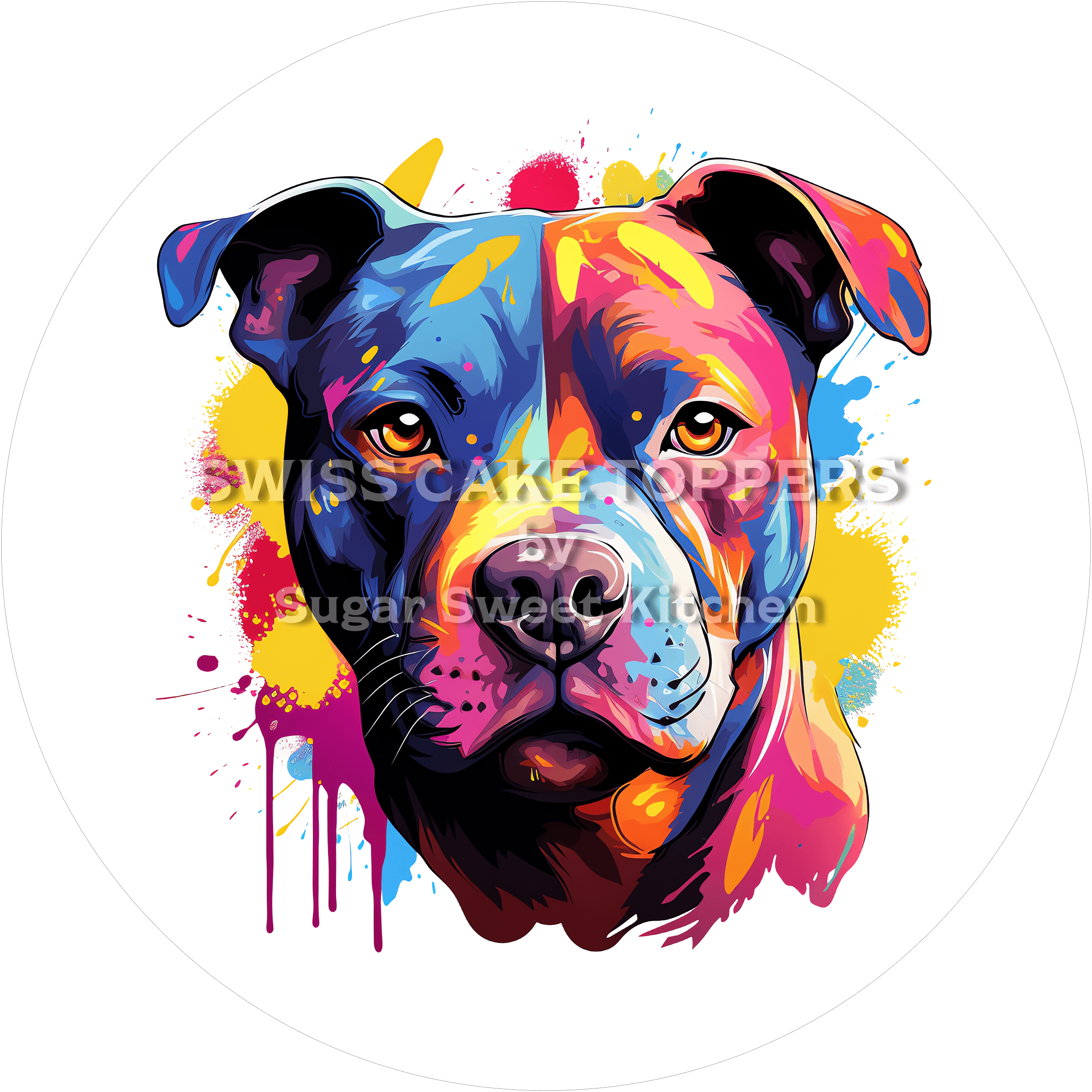 Bunter Hunde-Tortenaufleger5 - personalisierbar - Fondant- Torten- & Cupcakeaufleger Sugar Sweet Kitchen