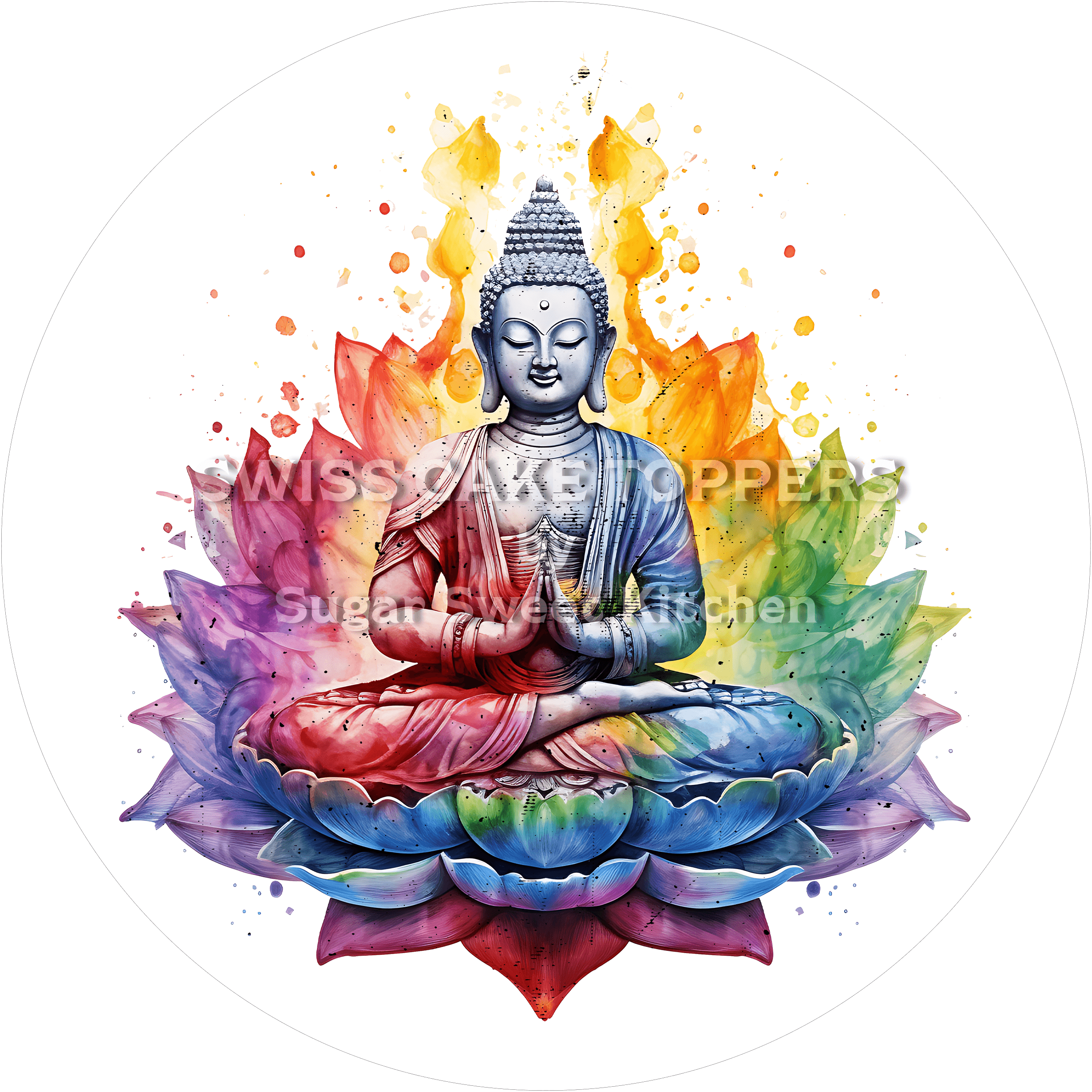 Bunter Yoga-Tortenaufleger3 - personalisierbar - Fondant- Torten- & Cupcakeaufleger Sugar Sweet Kitchen