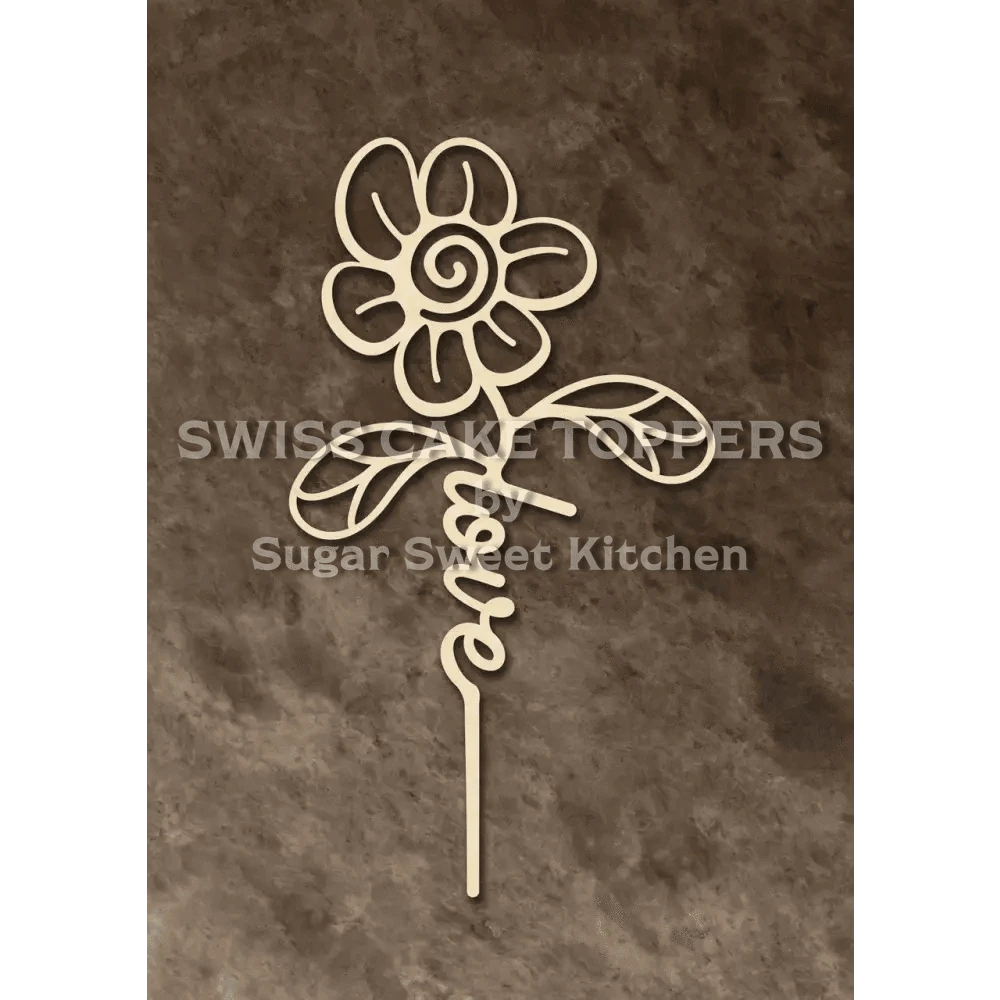 Cake Toper ’Love’ - Holz - Topper Sugar Sweet Kitchen