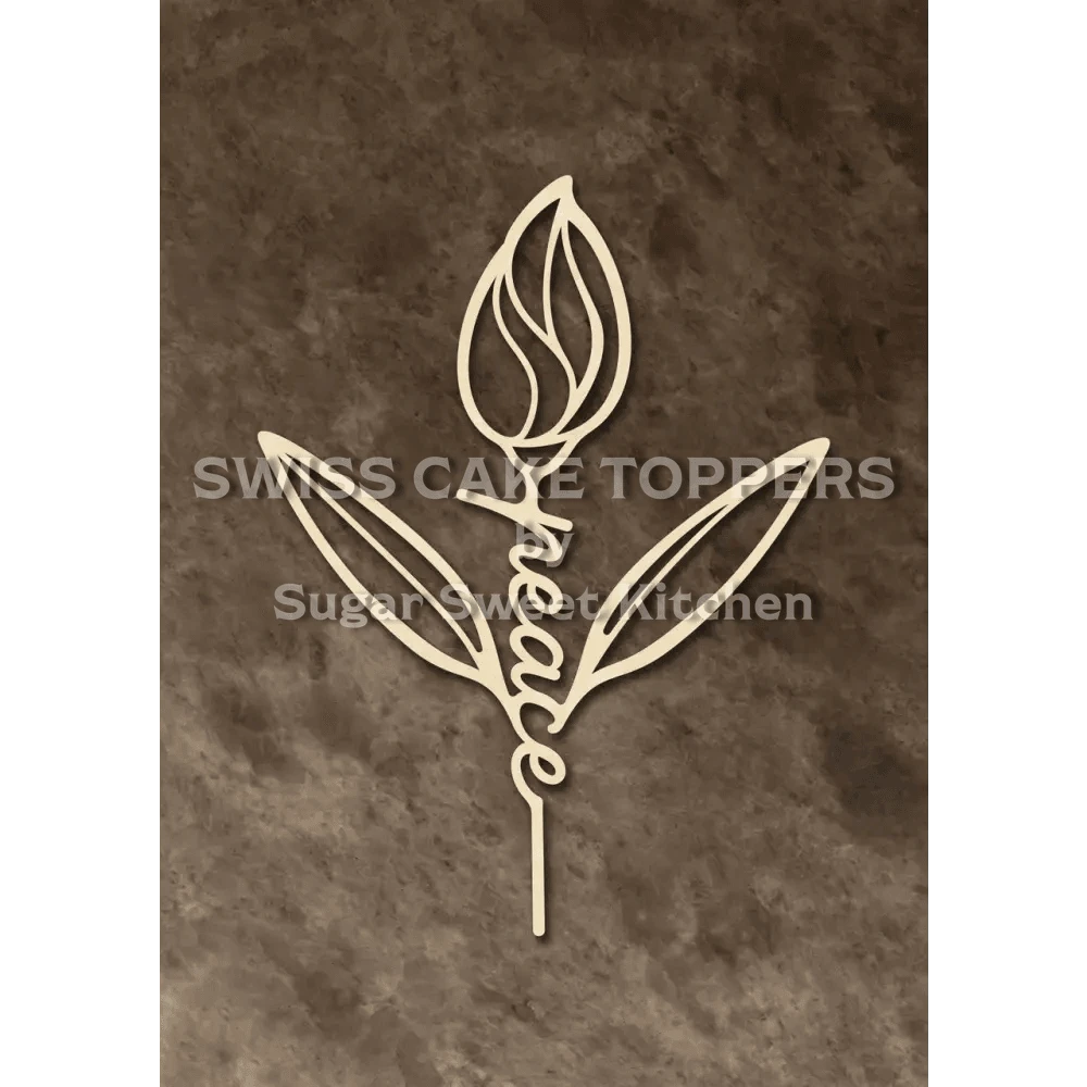Cake Toppe ’Peace’ - Holz - Topper Sugar Sweet Kitchen