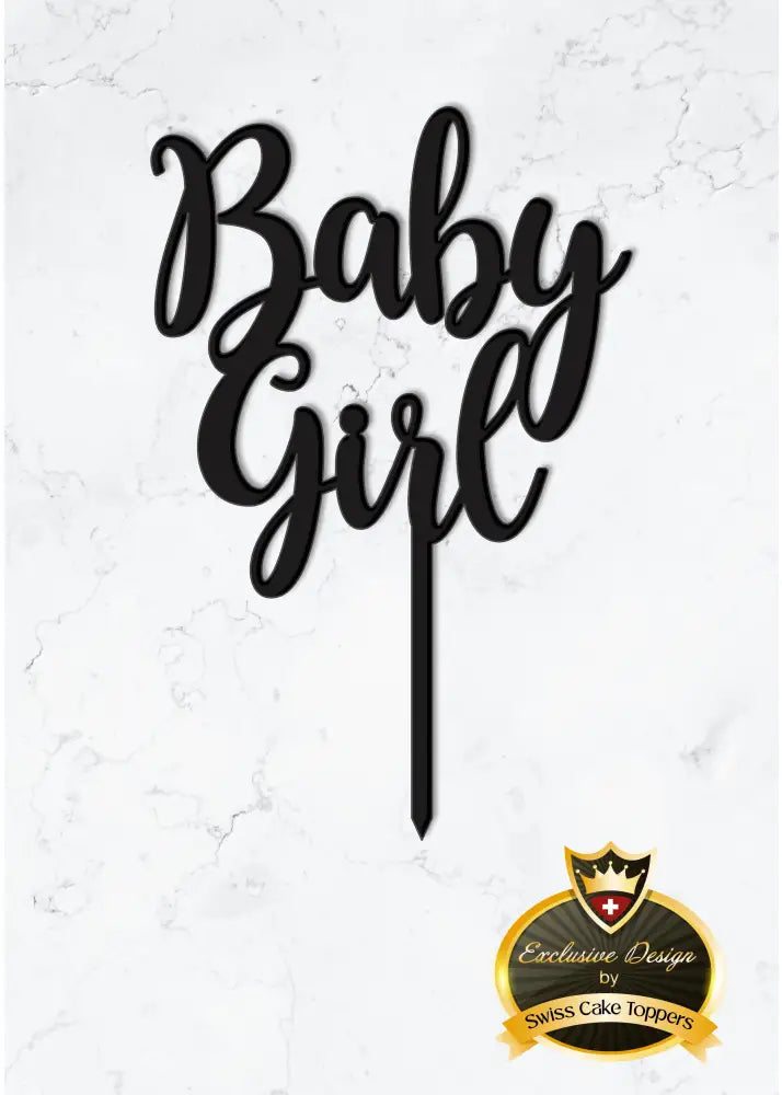 Cake Topper ’Baby Girl’ - Acryl Schwarz - Sugar Sweet Kitchen