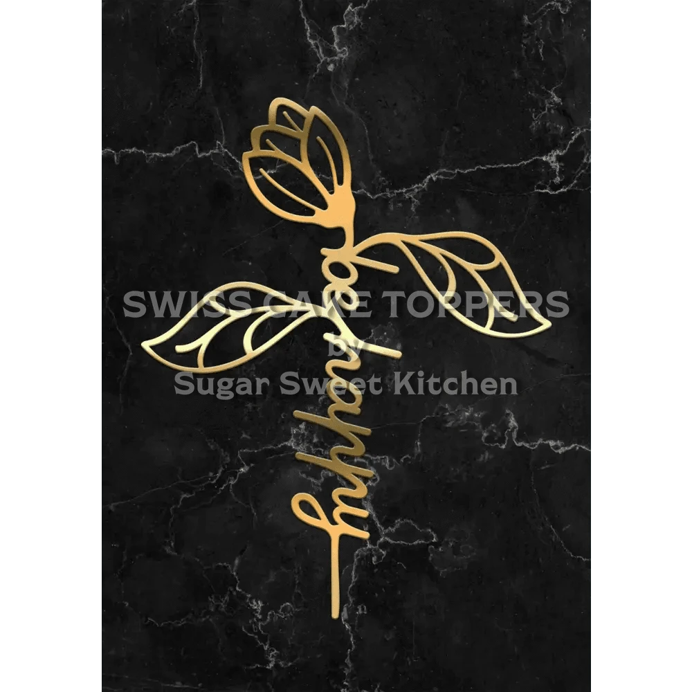 Cake Topper ’Be Happy’ - Acryl Gold - Sugar Sweet Kitchen