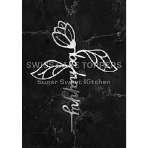 Cake Topper ’Be Happy’ - Acryl Silber - Sugar Sweet Kitchen