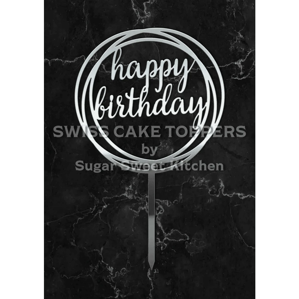 Cake Topper ’Birthday Sparkle’ - Acryl Silber - Sugar Sweet Kitchen