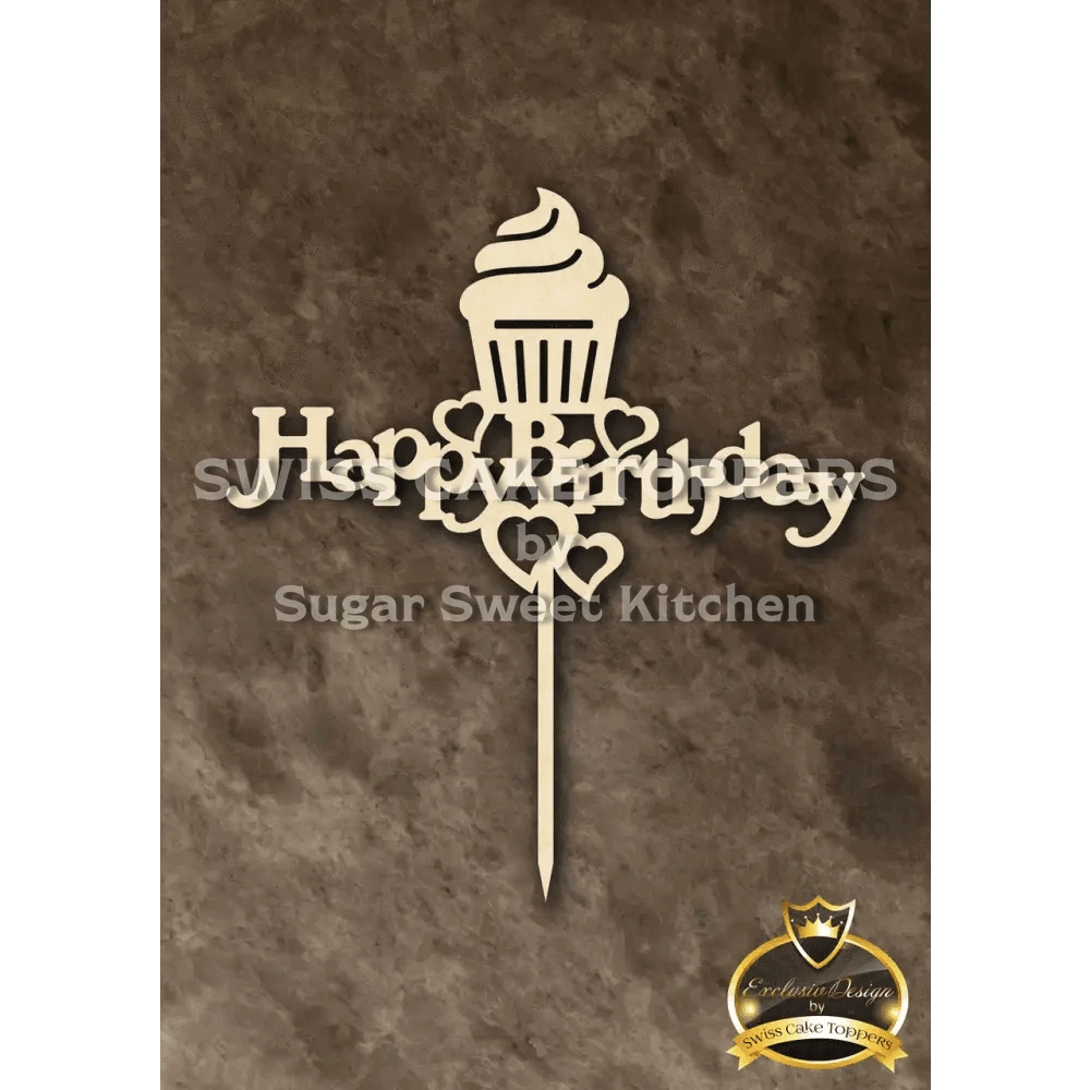 Cake Topper ’Cupcake’ - Holz - Sugar Sweet Kitchen