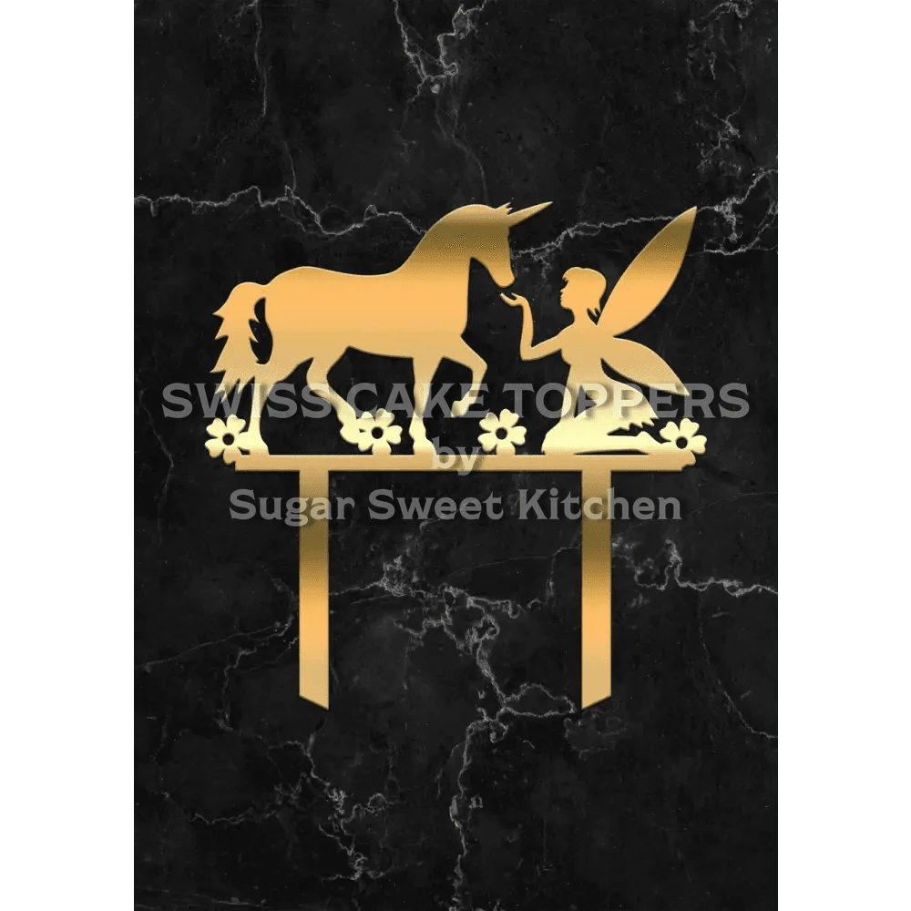 Cake Topper ’Fairy Tale’ - Acryl Gold - Sugar Sweet Kitchen