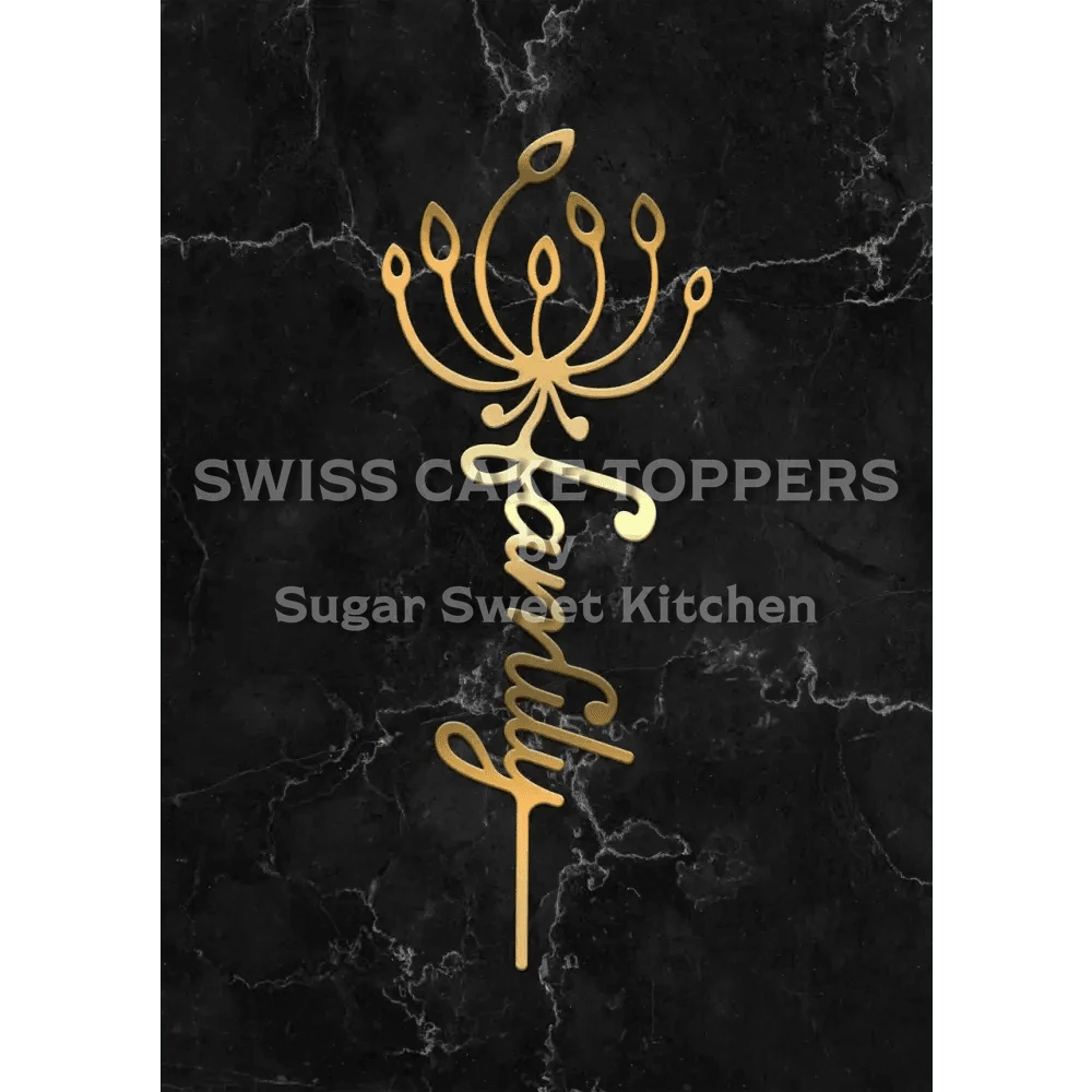 Cake Topper ’Family’ - Acryl Gold - Sugar Sweet Kitchen