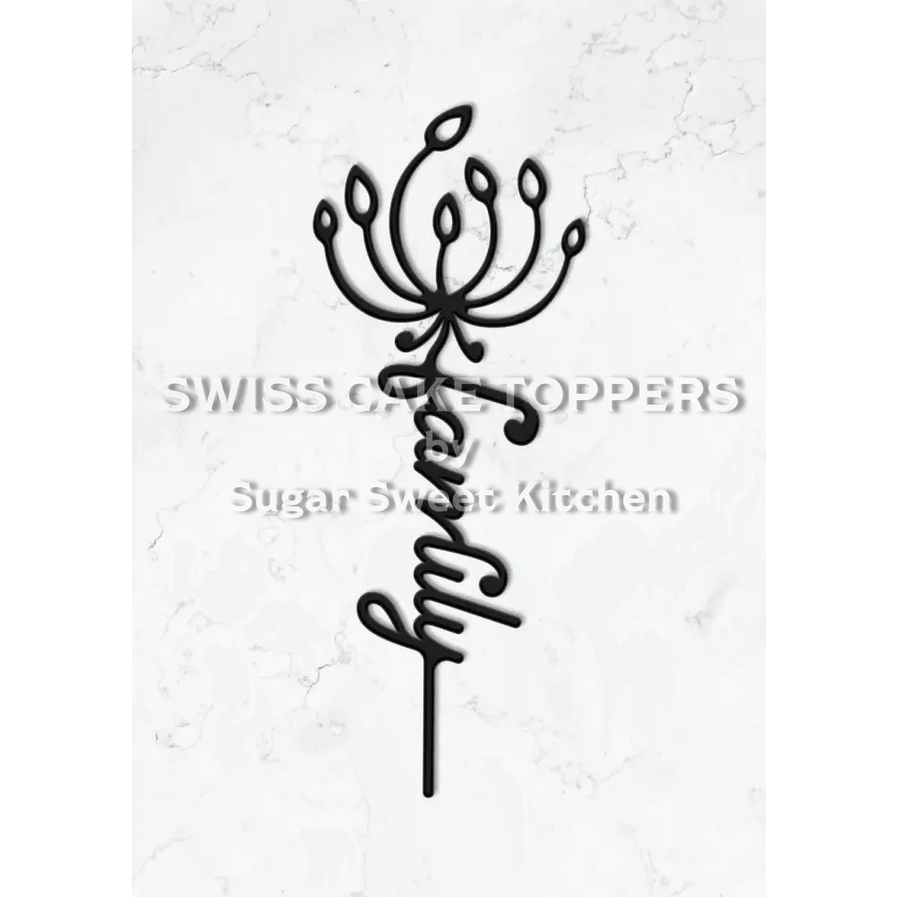 Cake Topper ’Family’ - Acryl Schwarz - Sugar Sweet Kitchen