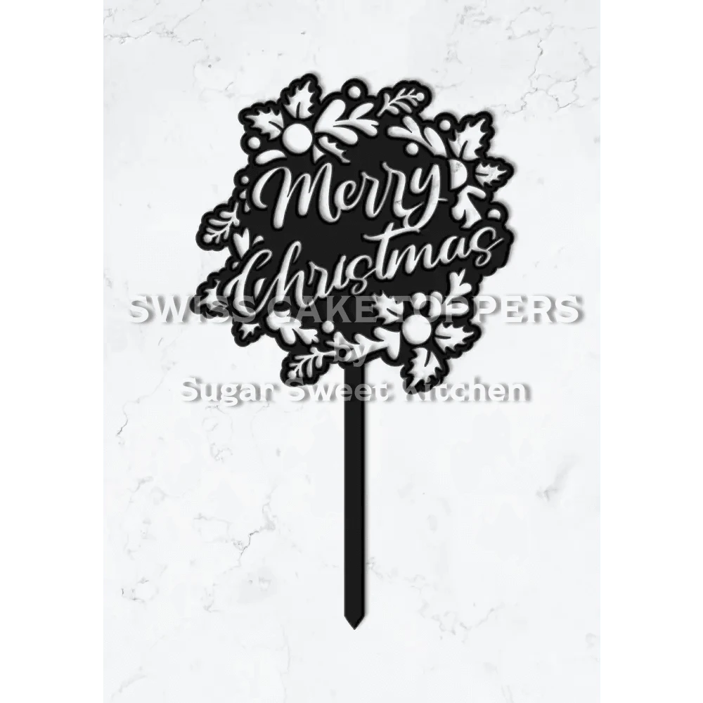 Cake Topper ’Festtagsglanz’ - Acryl Schwarz - Sugar Sweet Kitchen