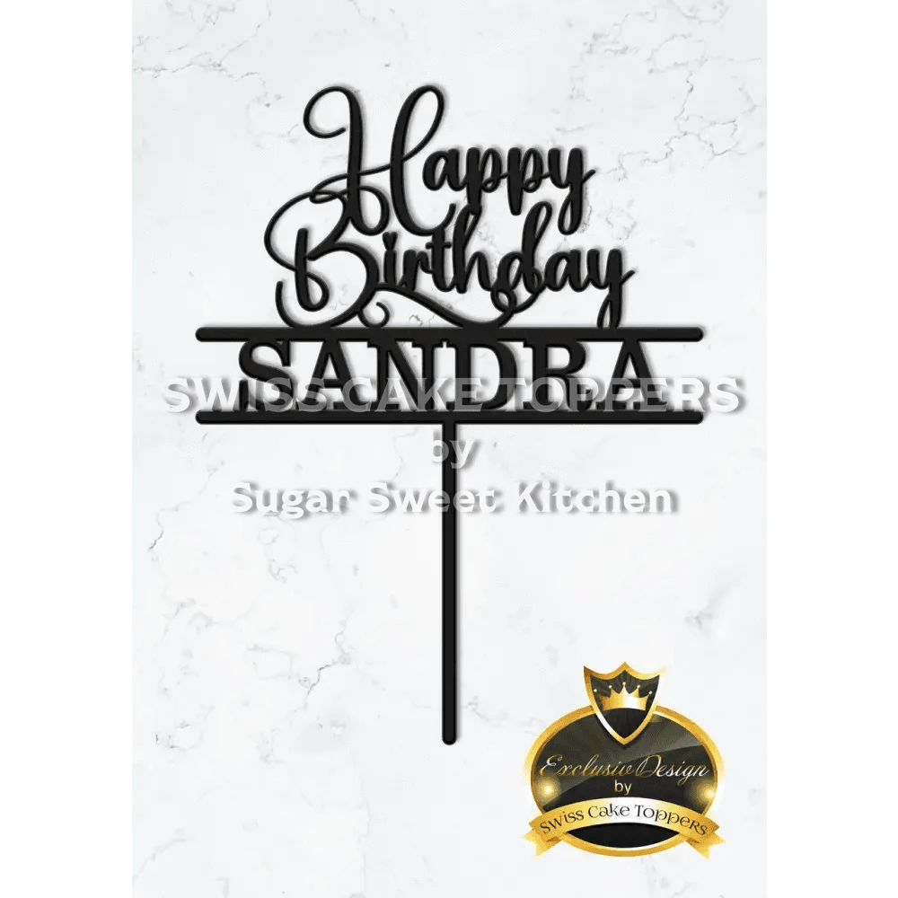 Cake Topper ’Geburtstagsmoment’ - Acryl Schwarz - Sugar Sweet Kitchen
