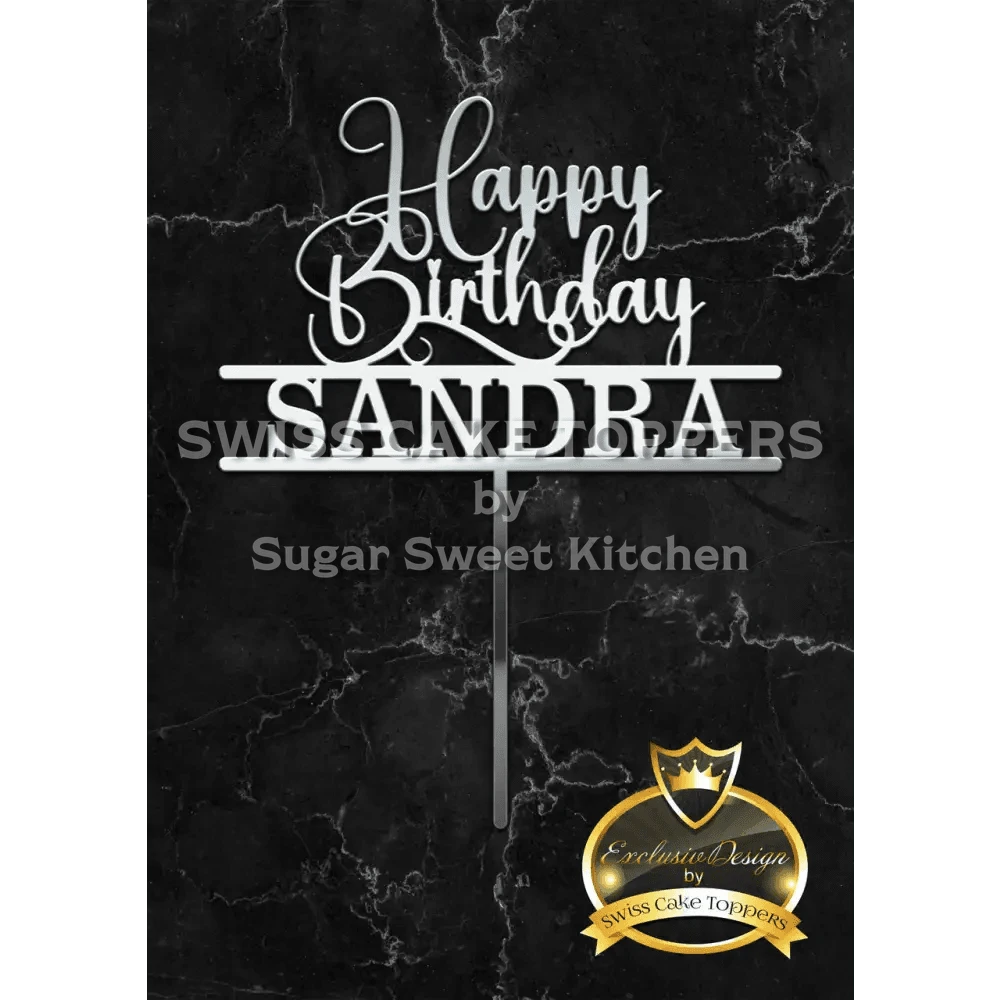 Cake Topper ’Geburtstagsmoment’ - Acryl Silber - Sugar Sweet Kitchen