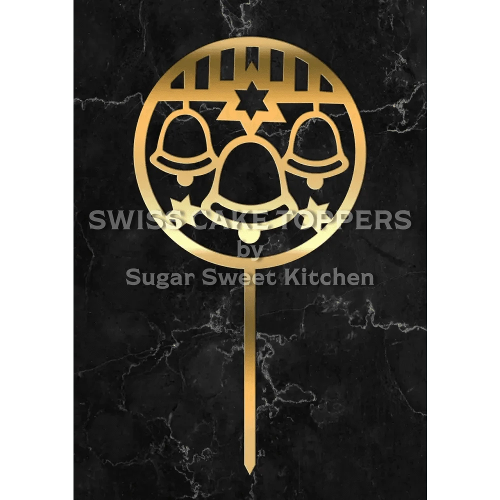 Cake Topper ’Glockenklang’ - Acryl Gold - Sugar Sweet Kitchen
