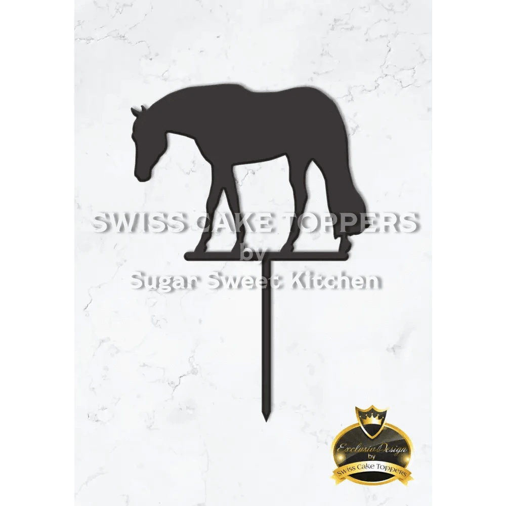Cake Topper ’Happy Horse’ - Acryl Schwarz - Sugar Sweet Kitchen