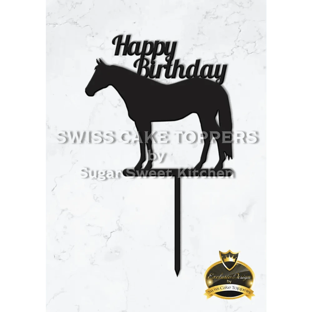 Cake Topper ’Happy Rider’ - Acryl Schwarz - Sugar Sweet Kitchen
