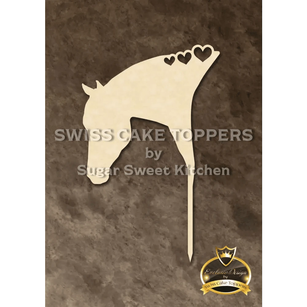 Cake Topper ’Herzenspferd’ - Holz - Sugar Sweet Kitchen