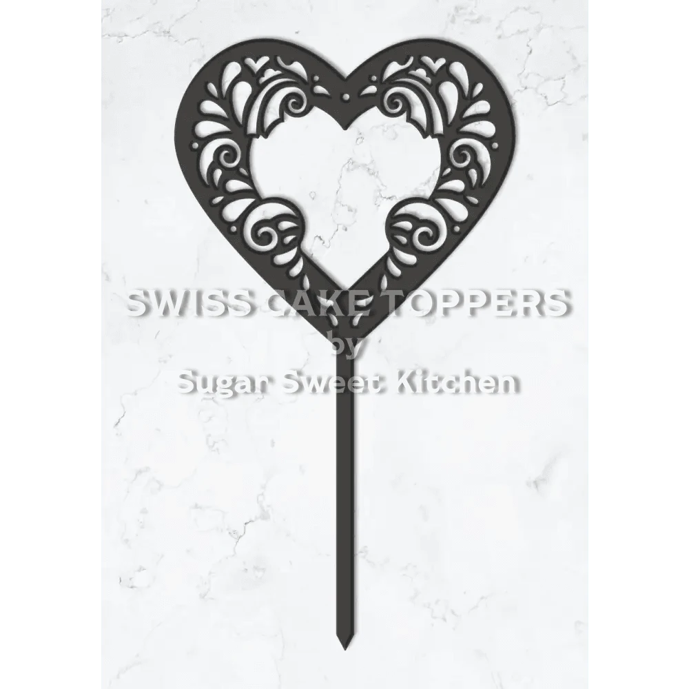 Cake Topper ’Herzklopfen’ - Acryl Schwarz - Sugar Sweet Kitchen