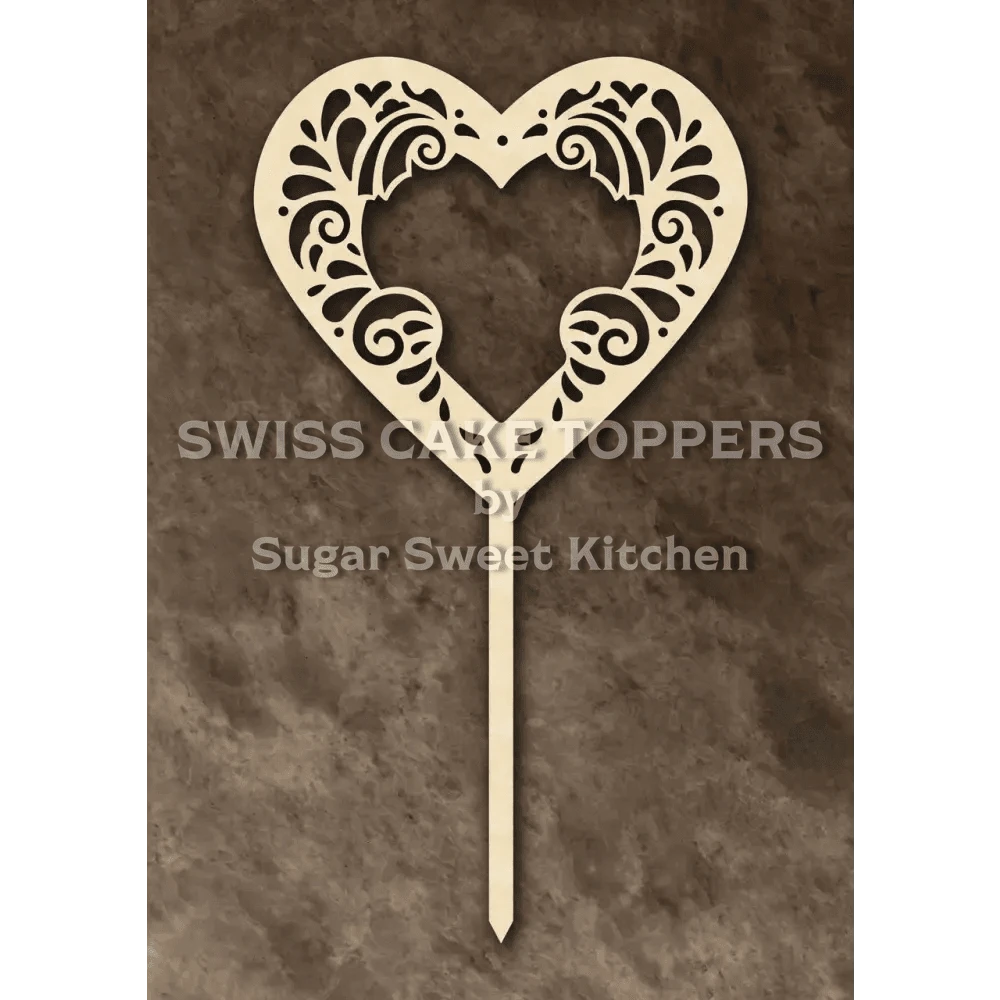 Cake Topper ’Herzklopfen’ - Holz - Sugar Sweet Kitchen