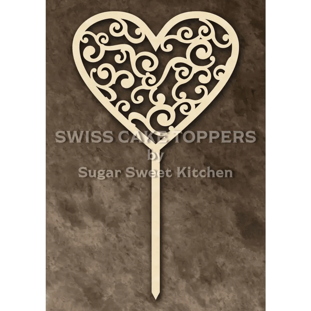 Cake Topper ’Herzschlag’ - Holz - Sugar Sweet Kitchen
