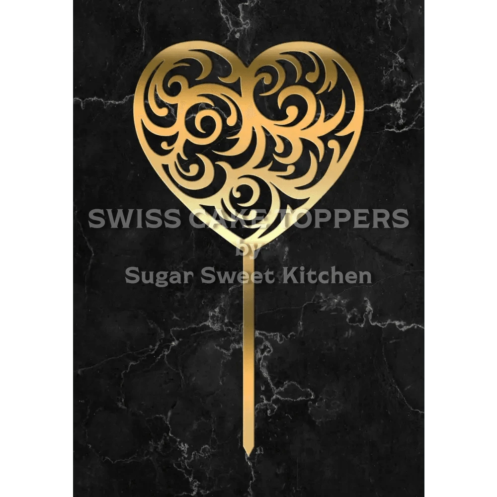 Cake Topper ’Herzstück’ - Acryl Gold - Sugar Sweet Kitchen