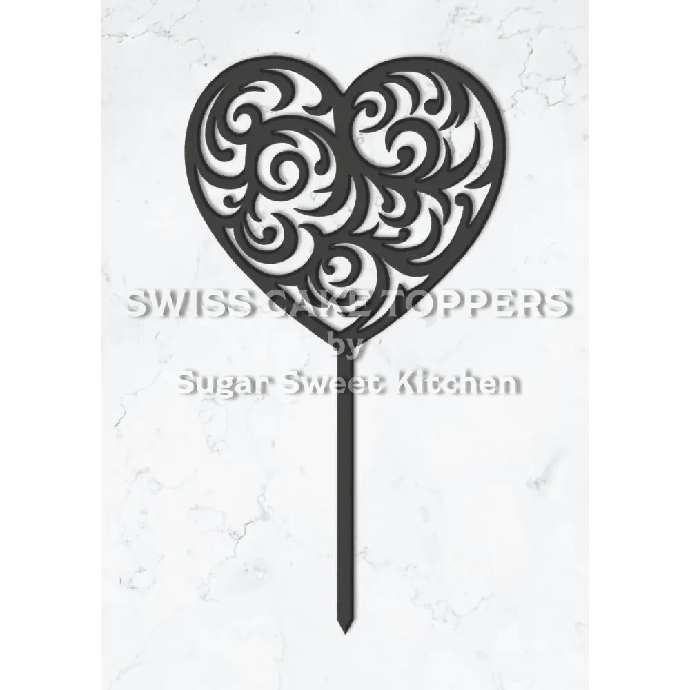 Cake Topper ’Herzstück’ - Acryl Schwarz - Sugar Sweet Kitchen